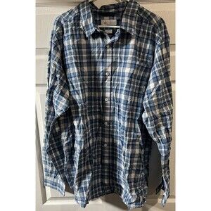 Columbia Mens Size XL Blue Plaid Button Up Pocket Long Sleeve Collared Outdoors